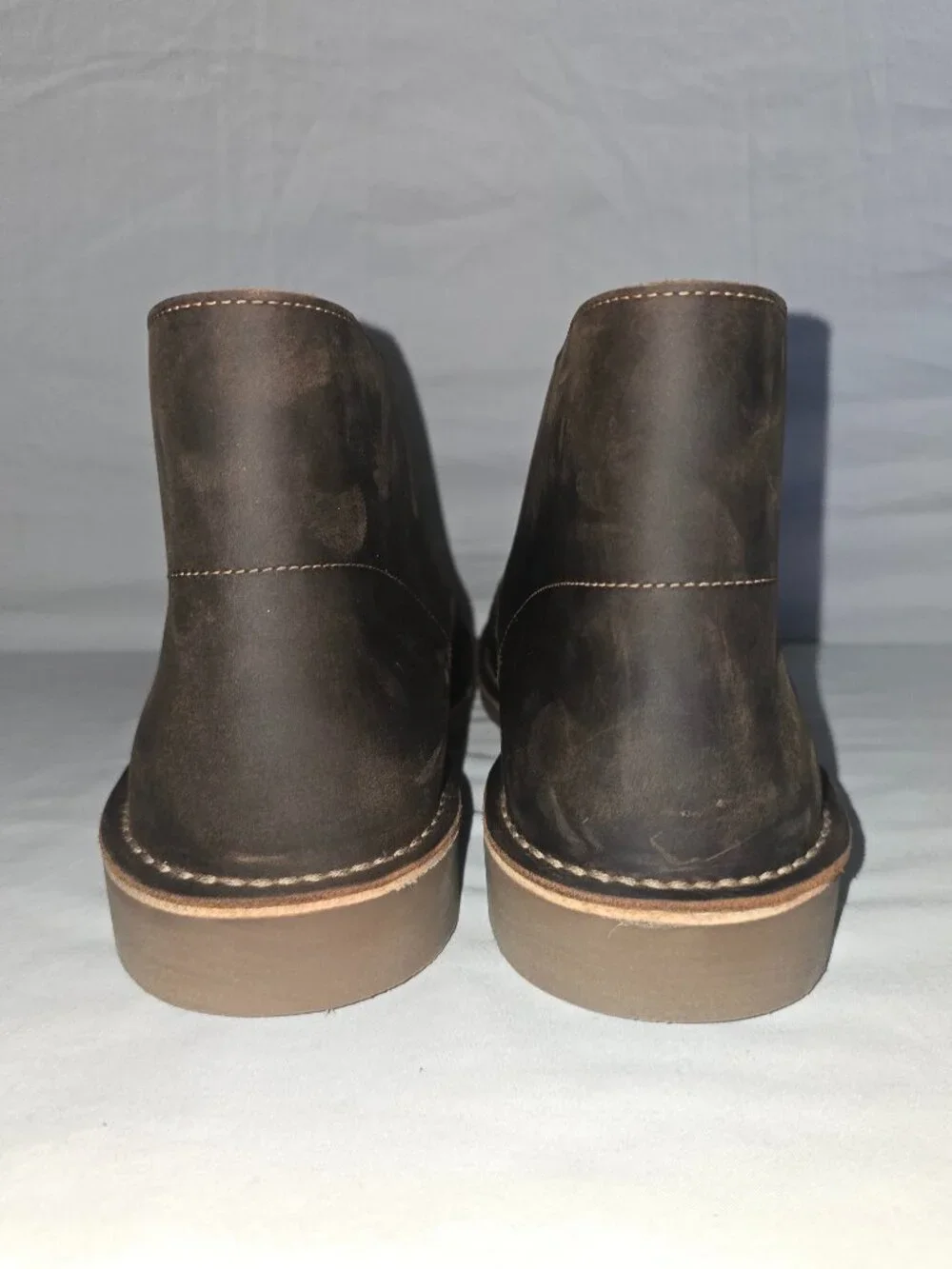 Clarks Shepton Boots Men's Brown Beeswax Leather Chukka Boots Men's 13 W (WIDE)